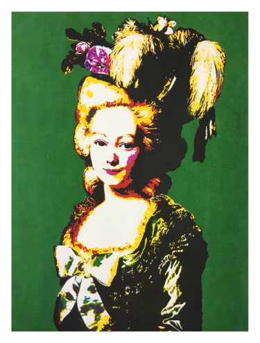 Gravures & estampes intitulée "Girl with hat" par Evelyn Grill, Œuvre d'art originale, Sérigraphie