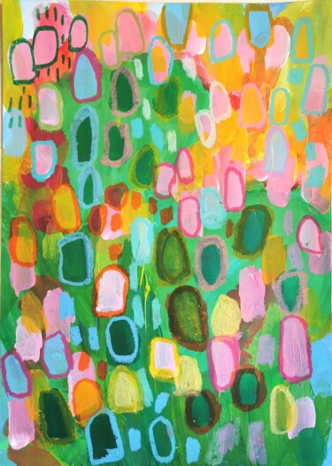 Peinture intitulée "Meadow" par Evelyn La Starza, Œuvre d'art originale, Acrylique
