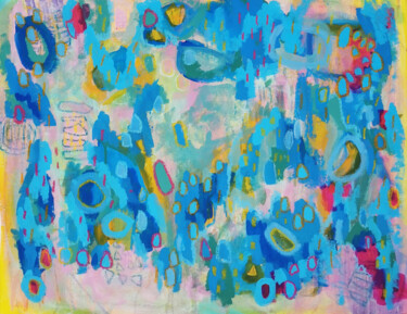 Peinture intitulée "A Little Blue 1" par Evelyn La Starza, Œuvre d'art originale, Acrylique