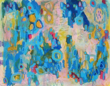 Malerei mit dem Titel "A Little Blue 2" von Evelyn La Starza, Original-Kunstwerk, Acryl