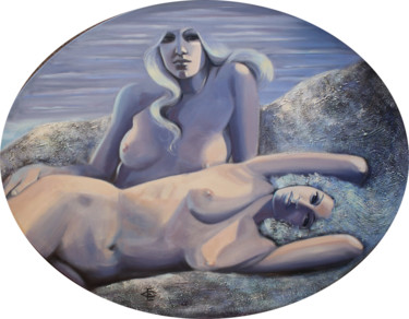 Pintura titulada "SIRENAS" por Evelyn Carell, Obra de arte original, Oleo