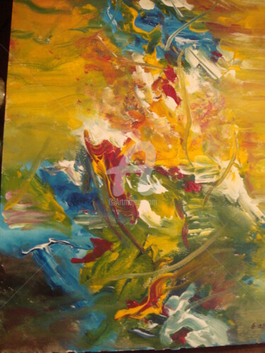 Painting titled "ECLOSION" by Evelyne Attard, Original Artwork, Acrylic