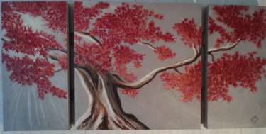 Painting titled "ARBRE DE VIE" by Eb, Original Artwork, Oil