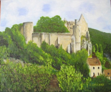 Peinture intitulée "Ruines du chateau d…" par E.Caillard, Œuvre d'art originale, Huile