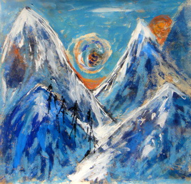 Peinture intitulée "Les voyages d'Alexa…" par Evelyne Cassan, Œuvre d'art originale, Acrylique