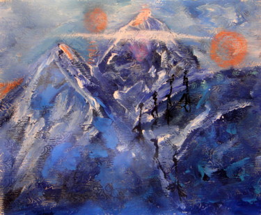Les voyages d'Alexandra .NOVEMBRE. Peinture intitulée "Les voyages d'Alexa…" par Evelyne Cassan, Œuvre d'art originale, Acrylique