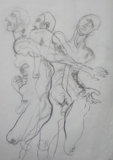 Tekening getiteld "trio 2" door Evelyne Cassan, Origineel Kunstwerk, Pastel