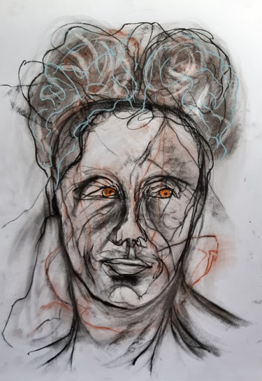 Desenho intitulada "la femme du pecheur" por Evelyne Cassan, Obras de arte originais, Pastel