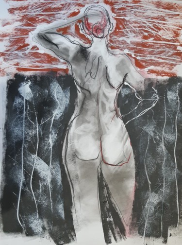Рисунок под названием "matin brumeux" - Evelyne Cassan, Подлинное произведение искусства, Пастель
