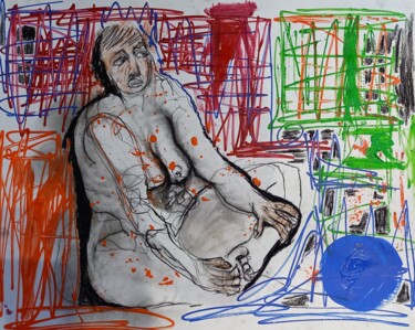 Disegno intitolato "graffiti" da Evelyne Cassan, Opera d'arte originale, Pastello