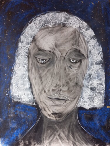 Drawing titled "ala frontière:YANA" by Evelyne Cassan, Original Artwork, Acrylic