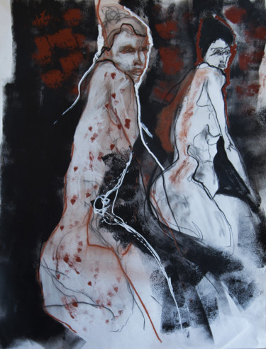 Peinture intitulée "Aura et Chioné" par Evelyne Cassan, Œuvre d'art originale, Acrylique