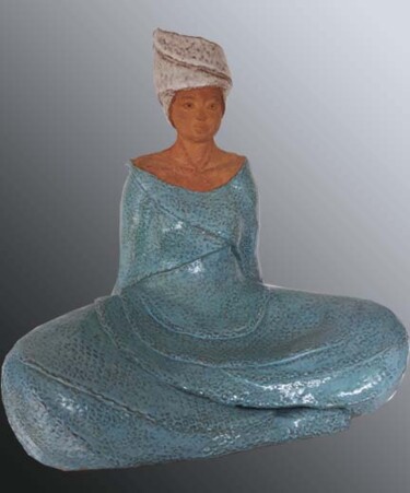 Sculpture titled "Zaïa" by Evelyne Delanaud, Original Artwork, Ceramics