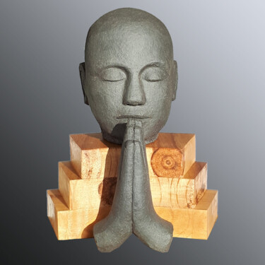 Sculpture intitulée "Namasté" par Evelyne Delanaud, Œuvre d'art originale, Argile