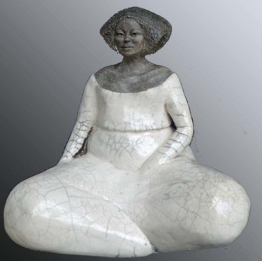 Sculpture titled "Pose" by Evelyne Delanaud, Original Artwork, Terra cotta