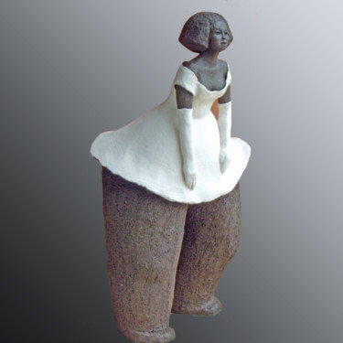 Sculpture titled "Marylin" by Evelyne Delanaud, Original Artwork, Terra cotta