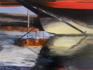 Peinture intitulée "Port de la Rochelle" par Evelyne Deuil, Œuvre d'art originale