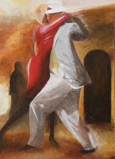 Malarstwo zatytułowany „Danseurs” autorstwa Evelyne Deuil, Oryginalna praca