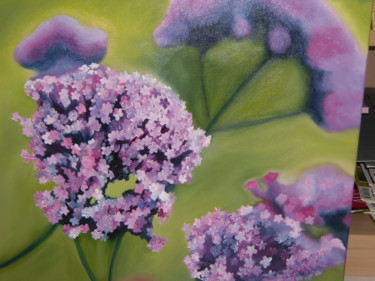 Painting titled "lilas" by Evelyne Deuil, Original Artwork