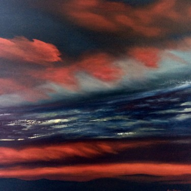 Peinture intitulée "ciel orageux (suite)" par Evelyne Deuil, Œuvre d'art originale