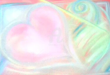 Malerei mit dem Titel "Heartlight" von Evelyne Ketterlin, Original-Kunstwerk, Pastell