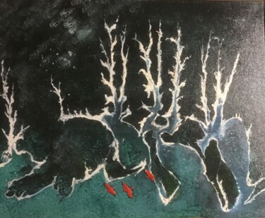 Painting titled "Okavango - Le sel d…" by Evelyne Krol, Original Artwork, Acrylic