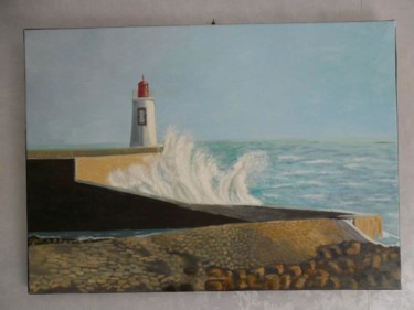 Malerei mit dem Titel "le-phare-des-sables…" von E.Lespade, Original-Kunstwerk, Öl