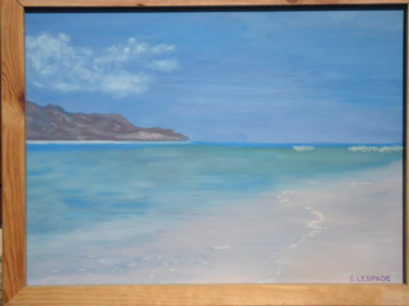 Painting titled "mer calme" by E.Lespade, Original Artwork, Oil