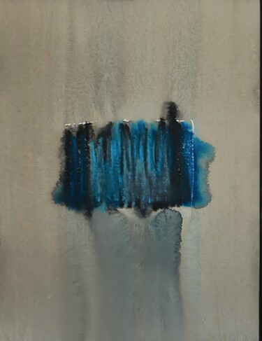 Pittura intitolato "Rectangle bleu" da Evelyne Nantermod, Opera d'arte originale, Acrilico