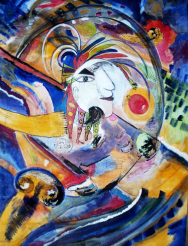 Peinture intitulée "auto-tamponneuseweb…" par Evelyne Pellegrini, Œuvre d'art originale