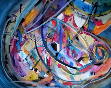 Peinture intitulée "ouraganweb.jpg" par Evelyne Pellegrini, Œuvre d'art originale