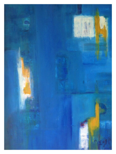 Peinture intitulée "BLUE SPIRIT" par Evelyne Semmelbeck, Œuvre d'art originale, Huile