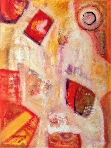 Schilderij getiteld "ECLOSION" door Evelyne Semmelbeck, Origineel Kunstwerk, Olie