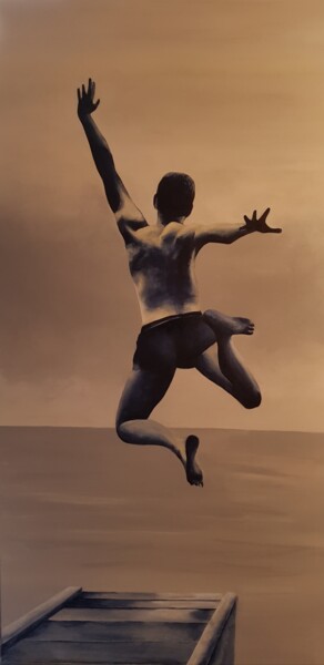 Malarstwo zatytułowany „Jump!” autorstwa Evelyne Sie, Oryginalna praca, Akryl