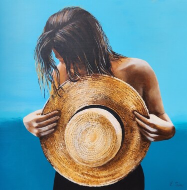 Pintura titulada "CHAPEAU BAS" por Evelyne Sie, Obra de arte original, Acrílico Montado en Bastidor de camilla de madera