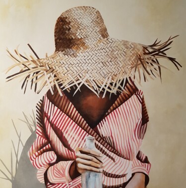 Картина под названием "LA SOIF" - Evelyne Sie, Подлинное произведение искусства, Акрил Установлен на Деревянная рама для нос…