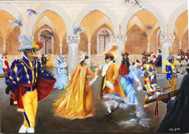 Pittura intitolato "Intrigues et séduct…" da Evelyne Bidault, Opera d'arte originale, Acrilico
