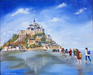 绘画 标题为“Cap sur le Mont Sai…” 由Evelyne Bidault, 原创艺术品, 丙烯 安装在木质担架架上