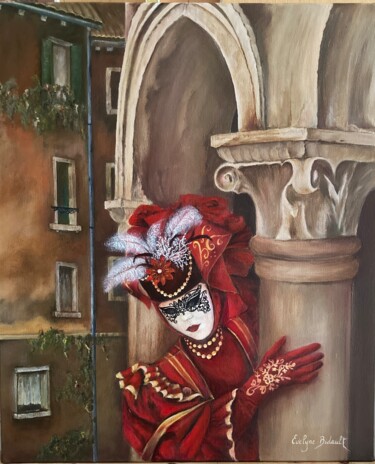 Painting titled "Sous l’arche" by Evelyne Bidault, Original Artwork, Acrylic Mounted on Wood Stretcher frame