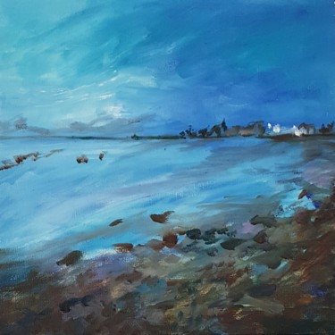 Painting titled "ile-tudy-soir.jpg" by Evelyne Chabaud, Original Artwork, Oil