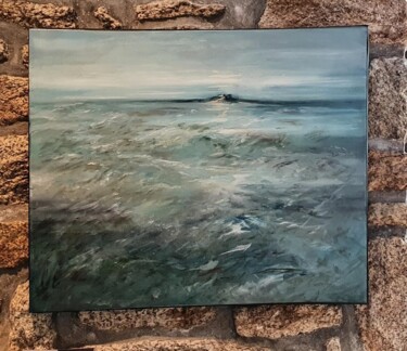 Painting titled "La Pointe" by Evelyne Chabaud, Original Artwork, Oil