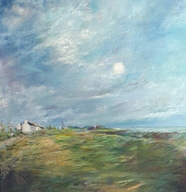Painting titled "Pors-Carn" by Evelyne Chabaud, Original Artwork, Oil