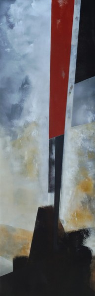 Schilderij getiteld "FOLLOW THE LINE IV" door Evelyne Dominault, Origineel Kunstwerk, Acryl