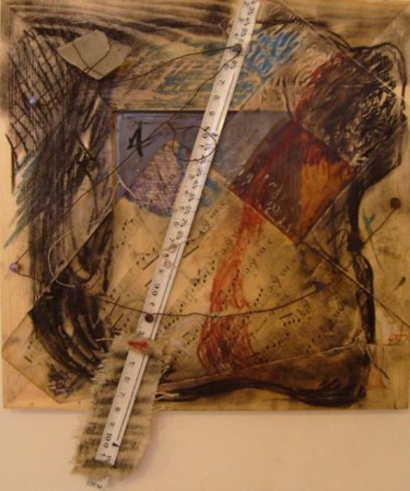 Peinture intitulée "Mixte sur miroir II" par Evelyne Dominault, Œuvre d'art originale, Huile