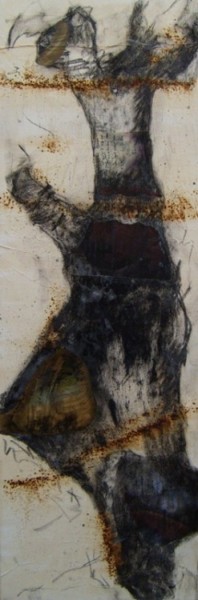 Peinture intitulée "le poids des plumes…" par Evelyne Dominault, Œuvre d'art originale, Huile