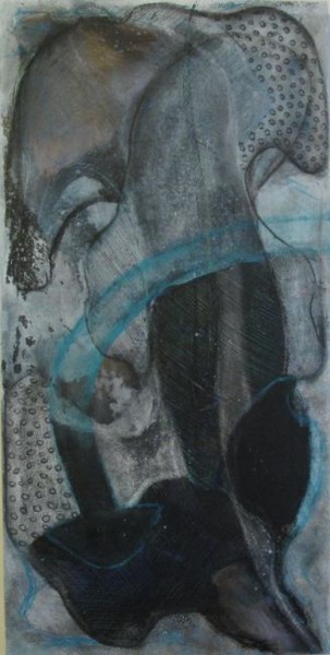 Peinture intitulée "ambiance aqua" par Evelyne Dominault, Œuvre d'art originale, Huile