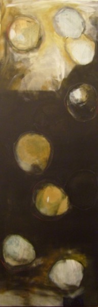Painting titled "boules" by Evelyne Dominault, Original Artwork, Oil