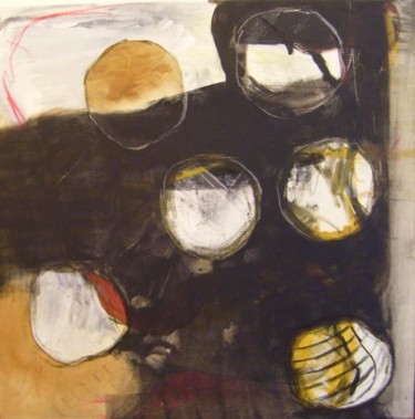 Painting titled "6 boules déformées…" by Evelyne Dominault, Original Artwork, Oil