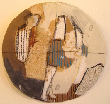 Malerei mit dem Titel "disk II" von Evelyne Dominault, Original-Kunstwerk, Öl