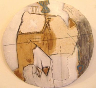 Malerei mit dem Titel "disk III" von Evelyne Dominault, Original-Kunstwerk, Öl